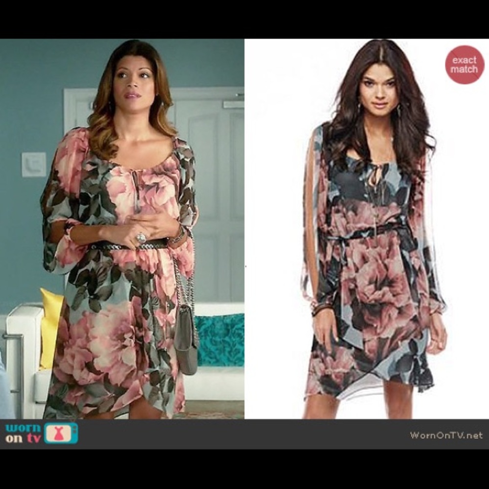 Jennifer Lopez floral long sleeve dress size XL